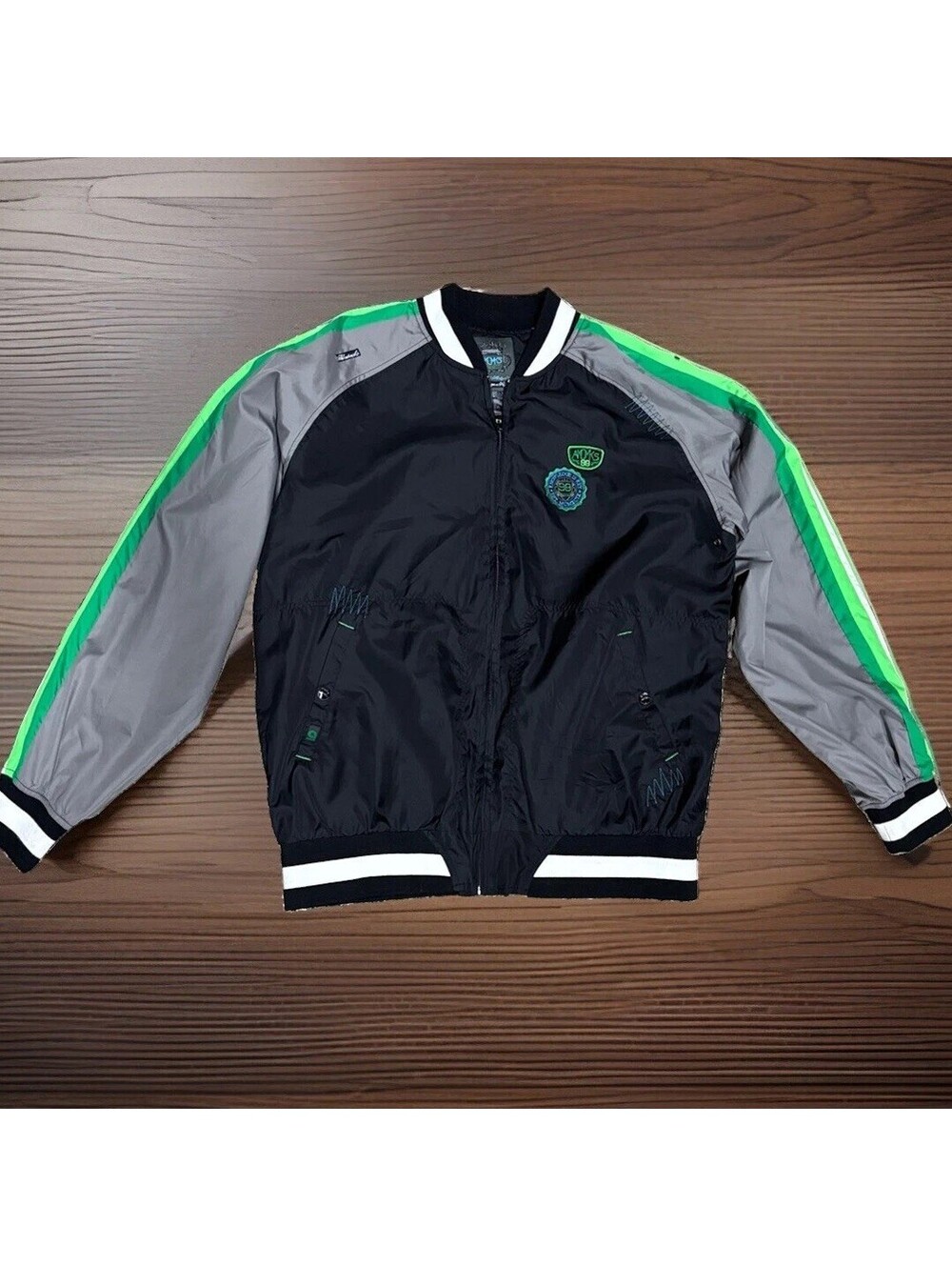 VINTAGE 1999 AKDMKS Akademiks Zip Up Track Jacket XL Hip Hop Fubu Karl Kani LRG